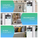 Costway 5000 BTU (8000BTU ASHRAE) Portable Air Conditioner with Remote Control 3-in-1 Air Cooler w/ Drying