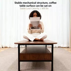 Gaoyangjiaju 47.2 Inch Wooden Coffee Table with Storage Drawers