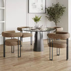 Lot de 2 chaises de salle à manger rondes modernes TUYOHW, chaises de salle à manger rembourrées avec siège coussiné et cadre en métal robuste