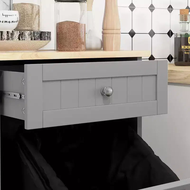 Meuble Poubelle Homcom avec Tiroir Meuble de Tri Sélectif Débout Support de Poubelle Cuisine