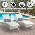 All Weather Wicker Chaise Lounge - Set of 2