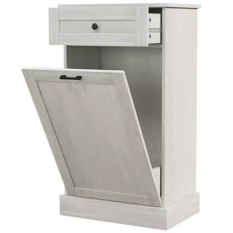 Meuble Poubelle Homcom avec Tiroir Meuble de Tri Sélectif Débout Support de Poubelle Cuisine