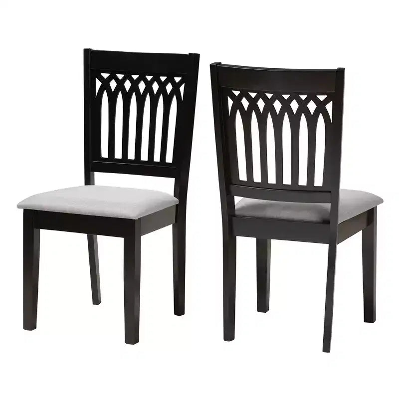 Baxton Studio Genesis Modern Fabric Wood Dining Chair Set