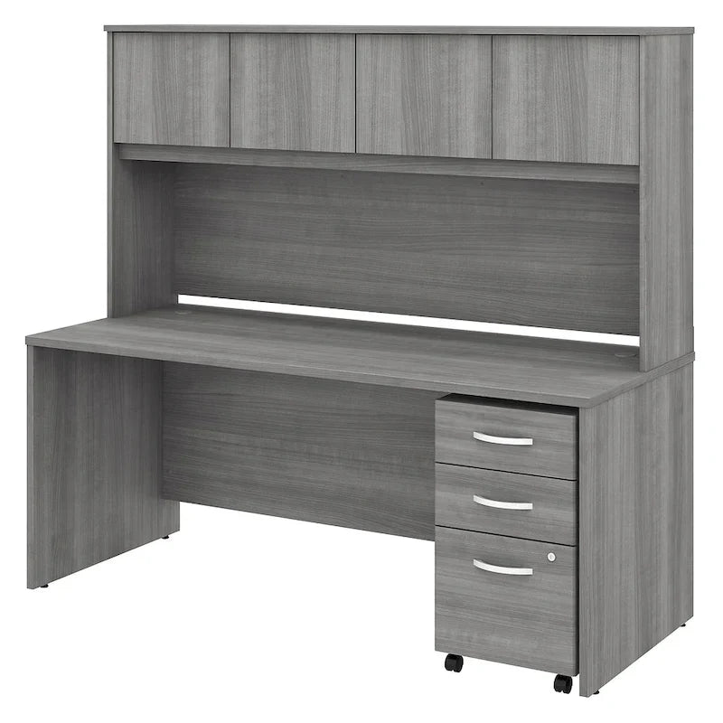 72 Office Desk with Hutch & 3-Drawer Mobile File Cabinet