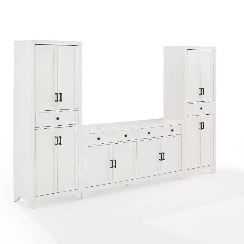 3pc Tara Sideboard and Pantry Set Distressed - Crosley