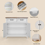 Buffet de cuisine avec 2 tiroirs, meuble de rangement, console de café, meuble d'entrée en bois avec placard à double porte