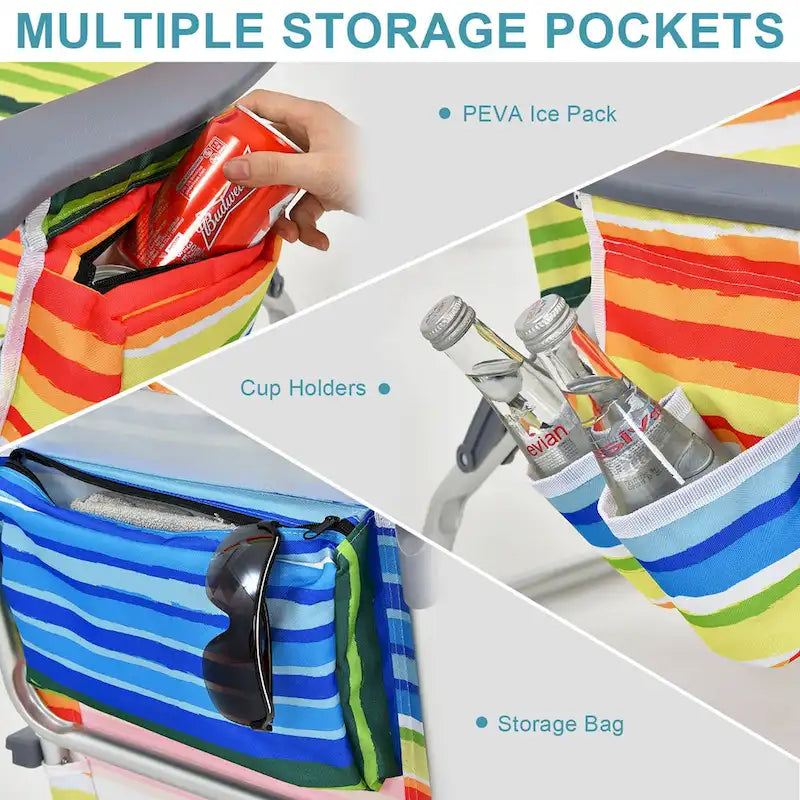 Costway 4-Pack Folding Backpack Beach Chair 5-Position Outdoor - See Details