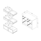 6-Drawer Kitchen Island – Farmhouse Style, White & Maple Nutmeg, 47.25W