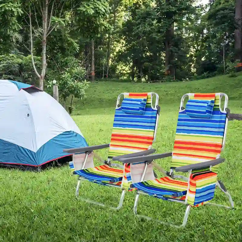 Costway 4-Pack Folding Backpack Beach Chair 5-Position Outdoor - See Details