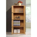 Hodedah HID44 Heavy Duty 8 Door Floor Mount Enclosed Multipurpose Storage Bookcase Cabinet for Home and Office, Beech Wood Finish
