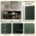 59 Modern Spiral Sideboard Buffet Cabinet, Low Profile Art Entryway Storage Cabinet with 3D Ripple Texture Doors