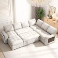 Dyonery 7-seater reclining sofa, modular sofa, side table with hidden storage, rechargeable