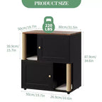 Double Cat Litter Box Enclosure for 2 Cats  Hidden Dual Litter Cabinet, Mark Mats & Sisal Post, Dog-Proof Modern End Table, Large Storage Cat House