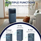 Costway 5000 BTU (8000BTU ASHRAE) Portable Air Conditioner with Remote Control 3-in-1 Air Cooler w/ Drying