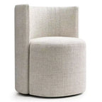 Lot de 4 chaises de salle à manger modernes pivotantes, chaises sans accoudoirs rembourrées en tissu texturé avec dossier incurvé pour salle à manger ou cuisine - Panipeachy