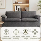 Dyonery 86 Cloud Loveseat Sofa, Deep Seat & Wide Armrest Pillows, Sturdy Frame, Breathable Ergonomic Design