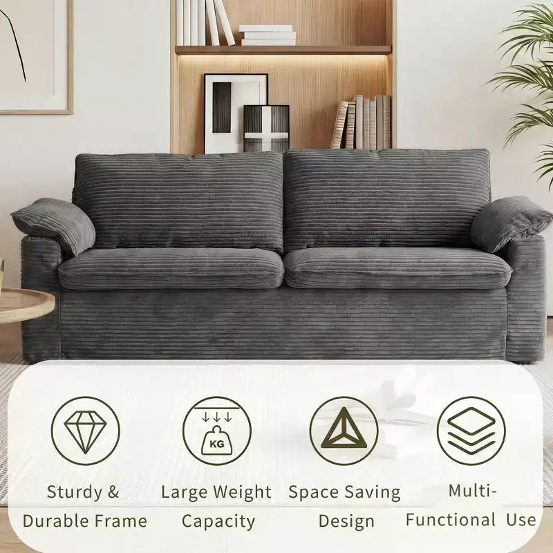 Dyonery 86 Cloud Loveseat Sofa, Deep Seat & Wide Armrest Pillows, Sturdy Frame, Breathable Ergonomic Design