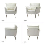 Set of 2 Jonat Contemporary Velvet Wooden Upholstered Armchair with Metal Legs for Bedroom and Living Room| ART OF LIVING DESIGNS