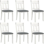 VECELO Solid Wood Dining Chairs with Linen Fabric Seating, Dining Chairs Set of 2/4/6