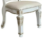 23 Vendome Dining Chair PU, Antique Pearl Finish, Floral Motif - Acme Furniture