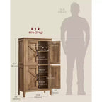 VASAGLE LIRY Collection - Farmhouse Storage Cabinet, Bathroom Floor Cabinet with Barn Doors, Freestanding Kitchen Pantry, Adjustable Shelves
