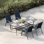 Patio Chairs,Outdoor Stackable Dining Chairs Set of 4/6 All Weather Lightweight Textilene Outdoor Chair Sets with Armrests for Backyard,Pool Deck