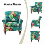 Araceli Traditional Wooden Upholstered Floral Armchair with Wingback and Nailhead Trim| ART OF LIVING DESIGNS