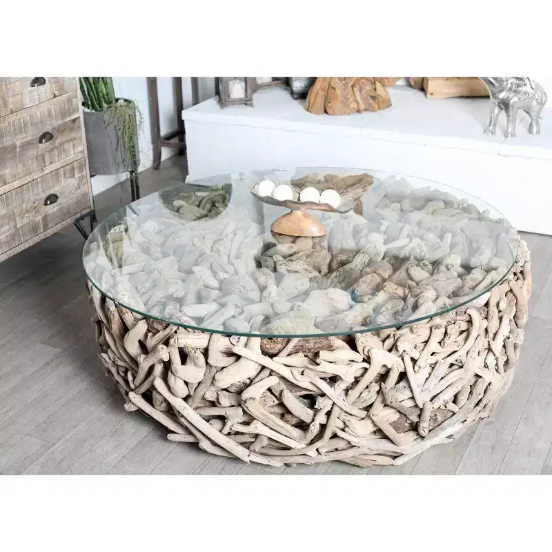 Contemporary Driftwood Coffee Table Brown - Olivia & May