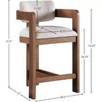 Meridian Furniture,Sacha Linen Textured Fabric Stool
