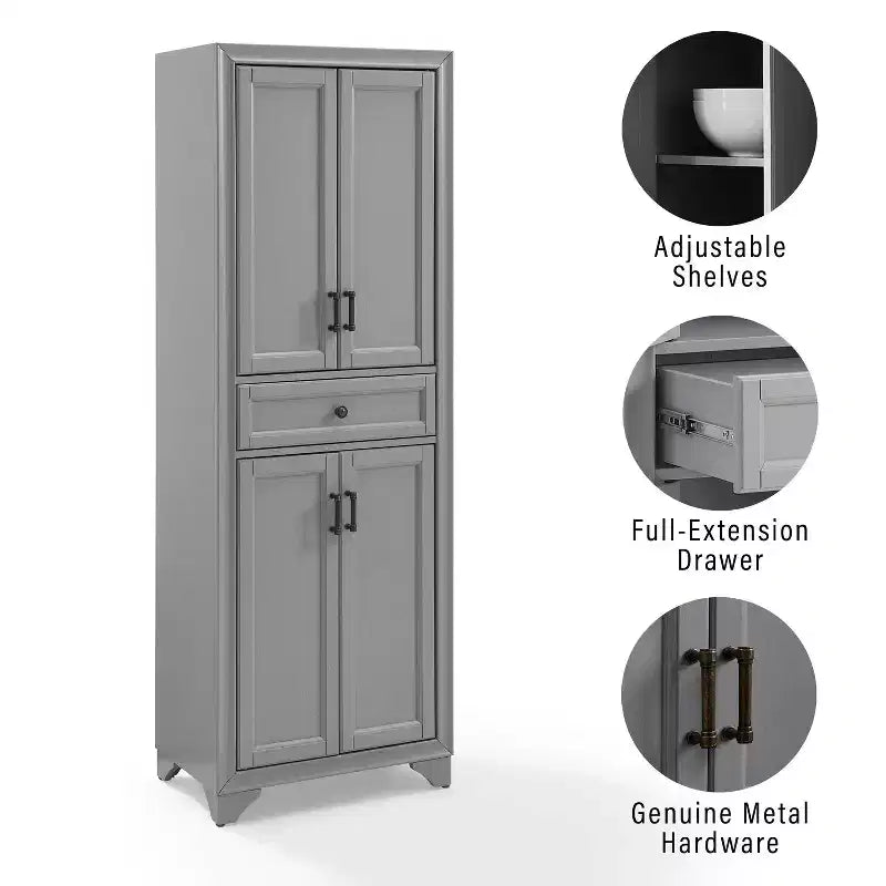 3pc Tara Sideboard and Pantry Set Distressed - Crosley