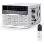 Climatiseur de fenêtre, unité de climatisation de fenêtre avec filtre lavable, compatible Wi-Fi avec télécommande, refroidit jusqu'à 32,5 mètres carrés, 6 modes, 115V/60Hz