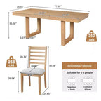 Merax 7-Piece Extendable Dining Table Set with 6 Upholstered Seat Chairs