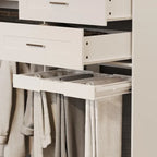 Corner Wardrobe Closet with 2 Hanging Rods, Pants Rack, and Shoe Storage Organizer Armoires