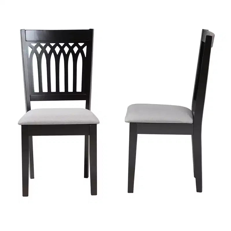 Baxton Studio Genesis Modern Fabric Wood Dining Chair Set