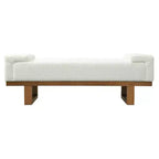 Christopher Knight Home Paulina Modern Rubberwood Boucle Upholstered Bench