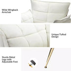 Set of 2 Jonat Contemporary Velvet Wooden Upholstered Armchair with Metal Legs for Bedroom and Living Room| ART OF LIVING DESIGNS