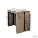 CLIHOME Modern Multifunctional Extendable Dining Table with Outlet, Space Saving Expanding Table with Storage