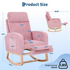 Fauteuil à bascule pour chambre d'enfant, Fauteuils à bascule d'allaitement avec repose-pieds, Fauteuil inclinable à bascule confortable avec pochette latérale, pour salon, chambre à coucher