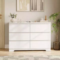 Commode à 6 tiroirs, style moderne et simple pour chambre à coucher, blanche