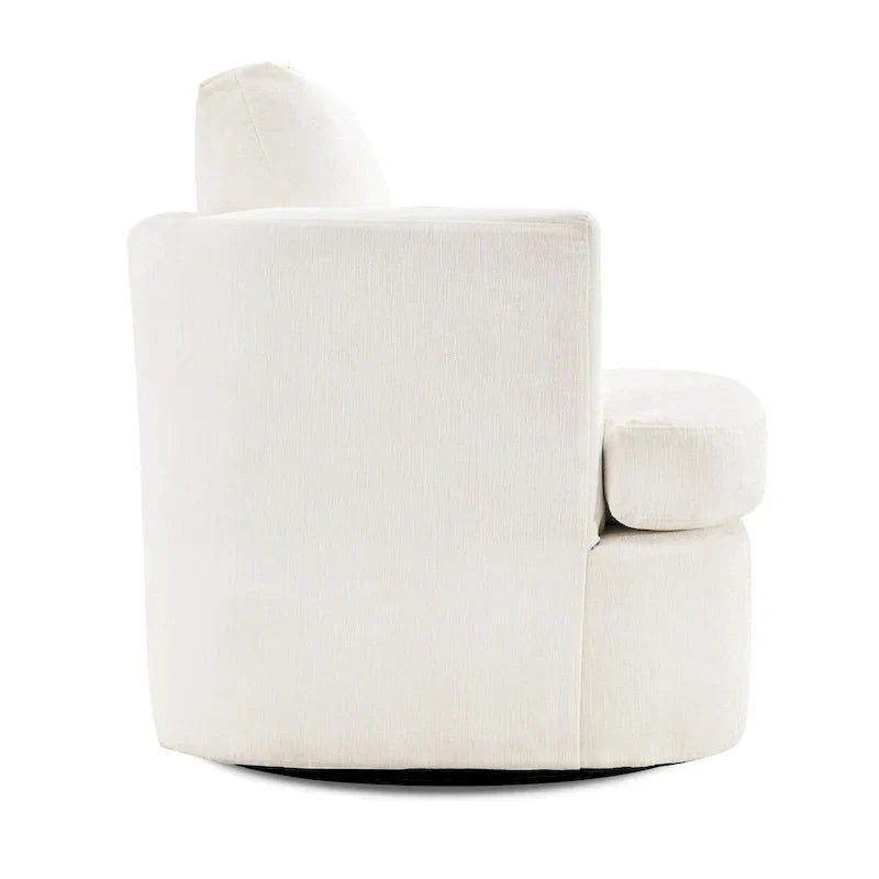 Modern Chenille Upholstered Swivel Accent Barrel Chair Set Modern Swivel Armchair for Living Room