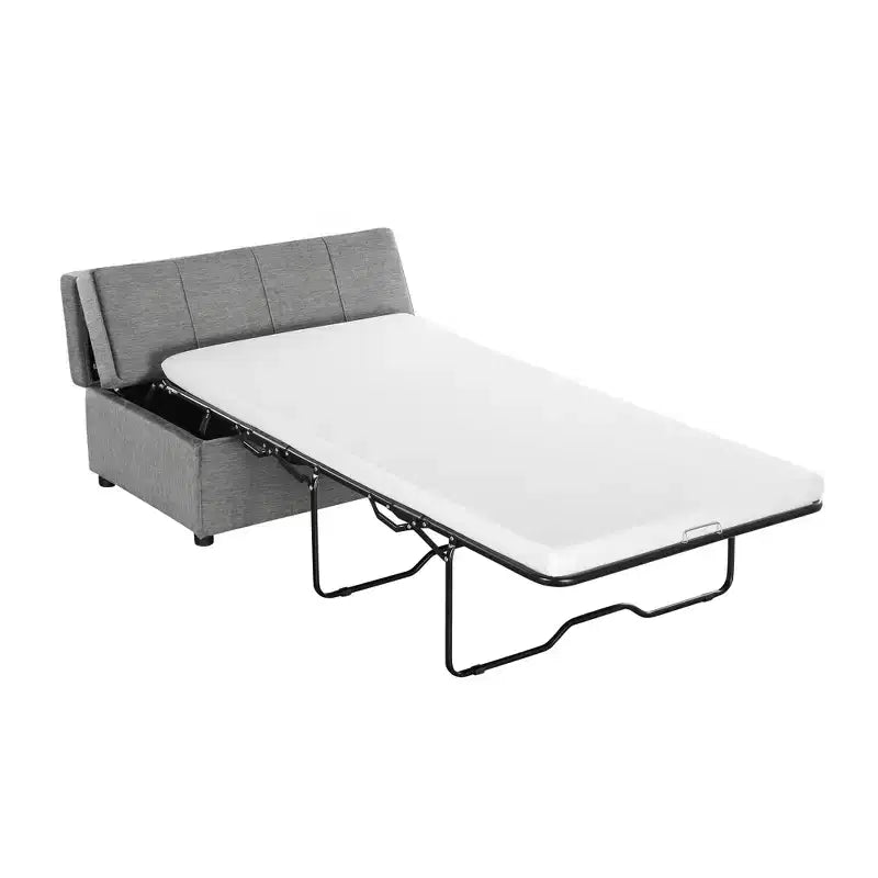 Twin Size Convertible Ottoman Sleeper Bed with Mattress - Space-Saving Guest Bed for Living Room & Apartment