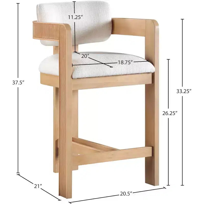 Meridian Furniture,Sacha Linen Textured Fabric Stool
