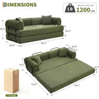 2 in 1 Convertible Sofa Bed, comfortable Folding Corduroy Sofa Bed with Deep Seat and Wide Armrests, Boneless Sofa, for Living Room, Apartments