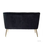 Causeuse en velours Nicolas | Canapé 2 places contemporain pour salon et chambre à coucher avec dossier capitonné | Karat Home