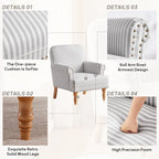Rolled Armchair Accent Chair Set of 2 Blue/ Grey/ Brown