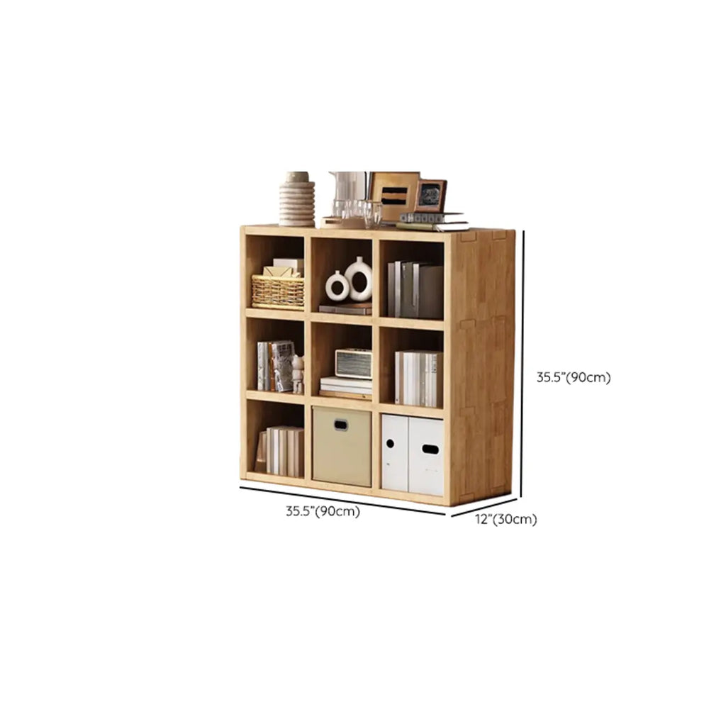 Modern Horizontal Wood 8-Cube Natural Finish Bookcase