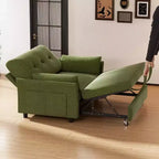 Dyonery 51 3-in-1 Sleeper Sofa Bed, Convertible Loveseat with Pull-Out Bed, Adjustable Backrest, Linen Couch