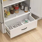 HOMCOM 72 Farmhouse Pantry Cabinet with Barn Doors, Tall Kitchen Pantry Storage Cabinet with Adjustable Shelves and Drawer