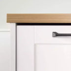 6-Drawer Kitchen Island – Farmhouse Style, White & Maple Nutmeg, 47.25W