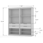 Set of 2 Mulberry 2.0 Wardrobe Closet White - Manhattan Comfort: Bedroom Storage, Hanging Rods, Modern Design